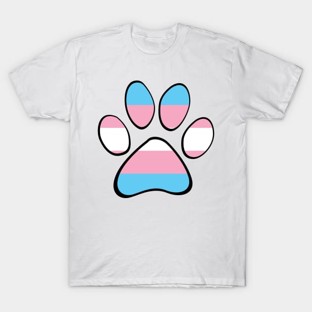 Transgender Pride Paw T-Shirt by HyperOtterDesigns